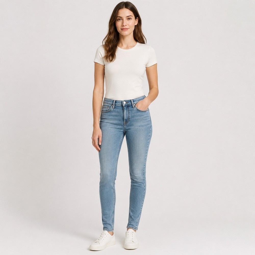 Free‎ People High Waist Jeggings Jeans Womens 26 R Blue Light Wash Stretch